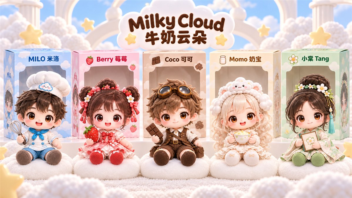 五位角色毛绒公仔